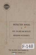 Fellows-Fellows 12M 24M Involute Measuring Instruments Operators Instruct Manual Yr.1956-12M-24M-01